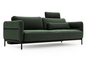 Miniaturka 5 - Sofa zielona nowoczesna z czarnymi nogami i tapicerowanym oparciem