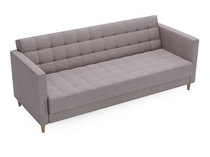 Miniaturka 9 - Beżowa sofa z pikowanym oparciem i prostymi bokami w stylu skandynawskim