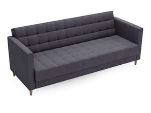 Miniaturka 12 - Tapicerowana sofa grafitowa z geometrycznym pikowaniem