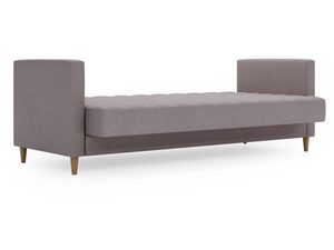 Miniaturka 13 - Klasyczna sofa z tkaniny szarej i drewnianą podstawą