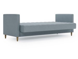 Miniaturka 15 - Sofa tapicerowana w kolorze błękitnym z miękkim siedziskiem