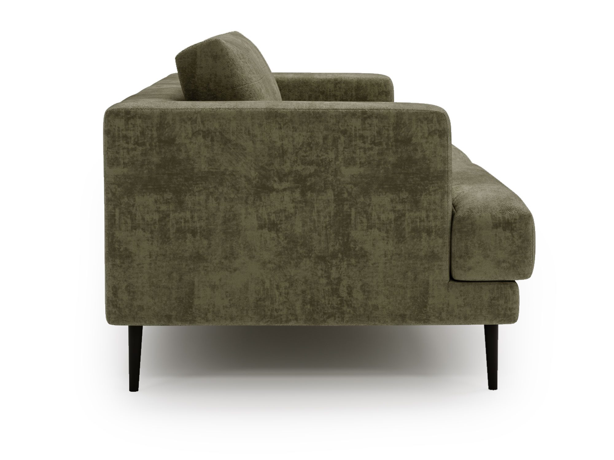 Sofa zielona z zaokrąglonym oparciem i prostym bokiem Sofa zielona z zaokrąglonym oparciem i prostym bokiem