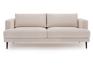 Miniaturka 2 - Sofa kremowa tapicerowana z klasycznym przeszyciem