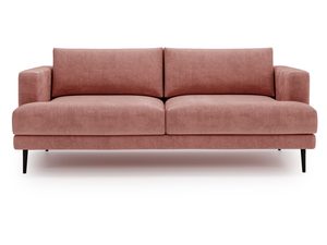 Miniaturka 4 - Sofa różowa z prostym oparciem i czarną podstawą