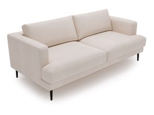 Miniaturka 12 - Sofa beżowa z prostym siedziskiem i tapicerowanymi bokami