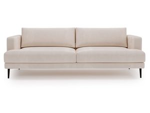 Miniaturka 2 - Sofa beżowa z prostym wykończeniem i tapicerką typu boucle