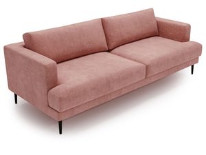Miniaturka 14 - Sofa różowa z niskim oparciem i czarnymi nogami
