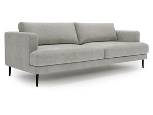 Miniaturka 10 - Sofa jasnoszara z tapicerowanym siedziskiem i czarnymi nóżkami