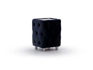 Miniatúra 3 - Elegantný puf v tmavomodrej farbe na kovových nožičkách
