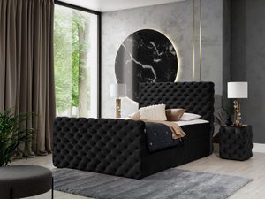 Miniatura 2 - Čalouněná postel prošívané, černé, glamour styl