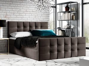 Miniaturka 5 - Łóżko tapicerowane brązowe w stylu glamour