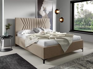 Miniatura 8 - čalouněná postel v barvě krémovým s dekorativním čelem – luksusowe postel do ložnice, které nadaje interiéru elegancji.