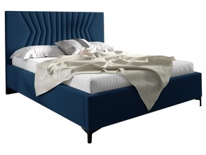 Miniatura 5 - Čalouněná postel v barvě tmavě modrým s ozdobným čelem – elegantní postel do ložnice, které wprowadza wyrafinowany styl.