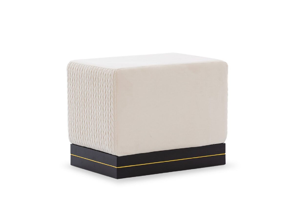 Moderner gepolsterter Pouf beige CARMELLO