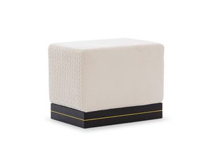 Miniatúra 9 - Moderná čalúnená taburetka v béžovej farbe s čiernou základňou