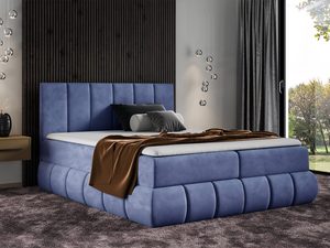Miniatura 5 - Čalouněná postel, v barvě niebieskim, glamour styl