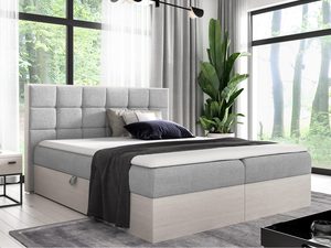 Miniatura 14 - Šedé postel z elegantním čelem a bílou lůžkovinami