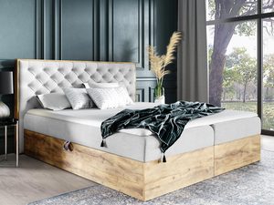 Miniaturka 4 - Stylowe łóżko z zagłówkiem i ramą z naturalnego drewna