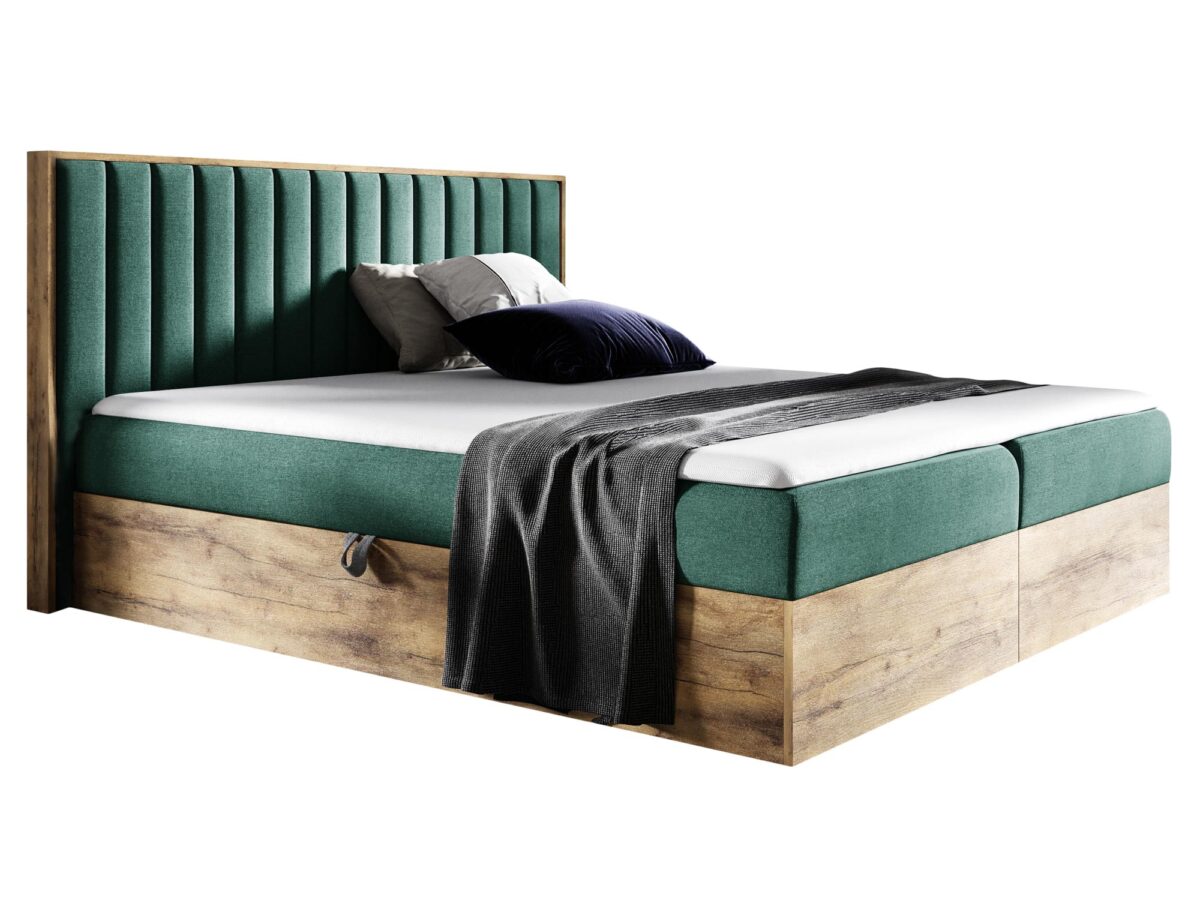Doppel-Boxspringbett Eiche Wotan BRAGA 4