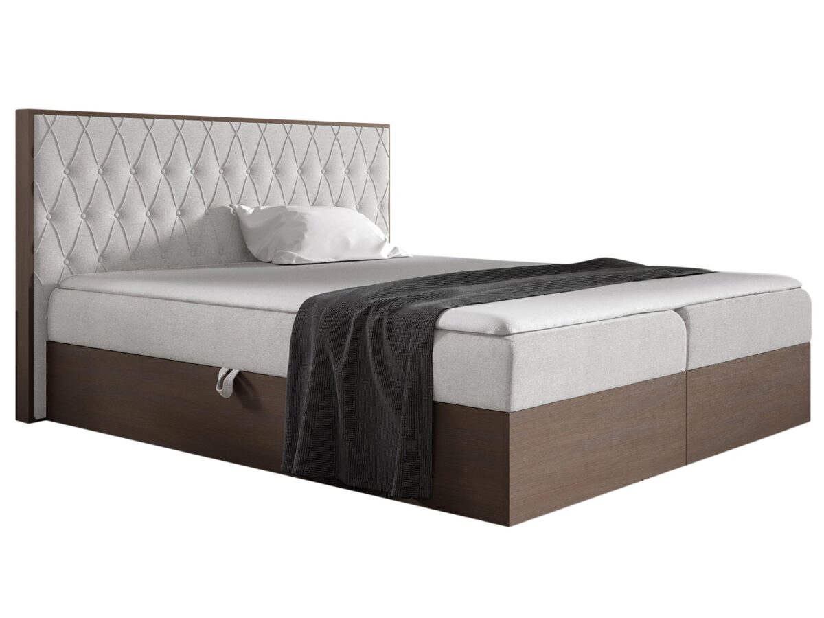Modernes Doppel-Boxspringbett Eiche dunkel SIMBA 2