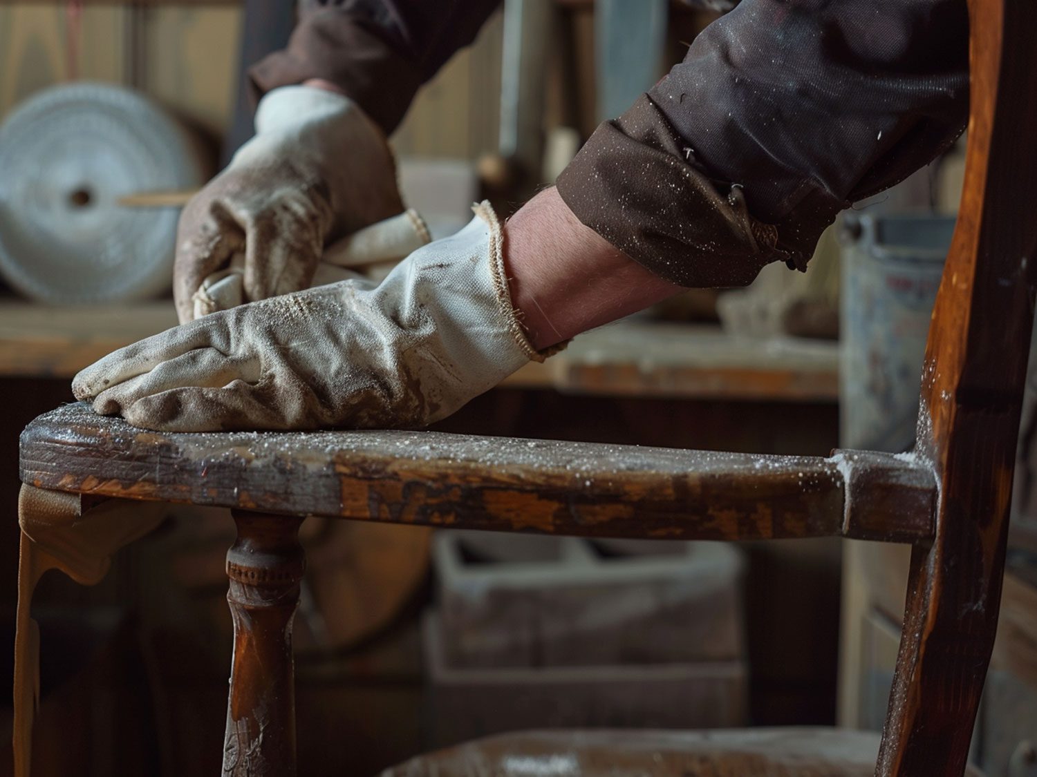 Szlifowanie drewnianej ramy, prace stolarskie nad meblami drewnianymi. Szlifowanie drewnianej ramy, prace stolarskie nad meblami drewnianymi.