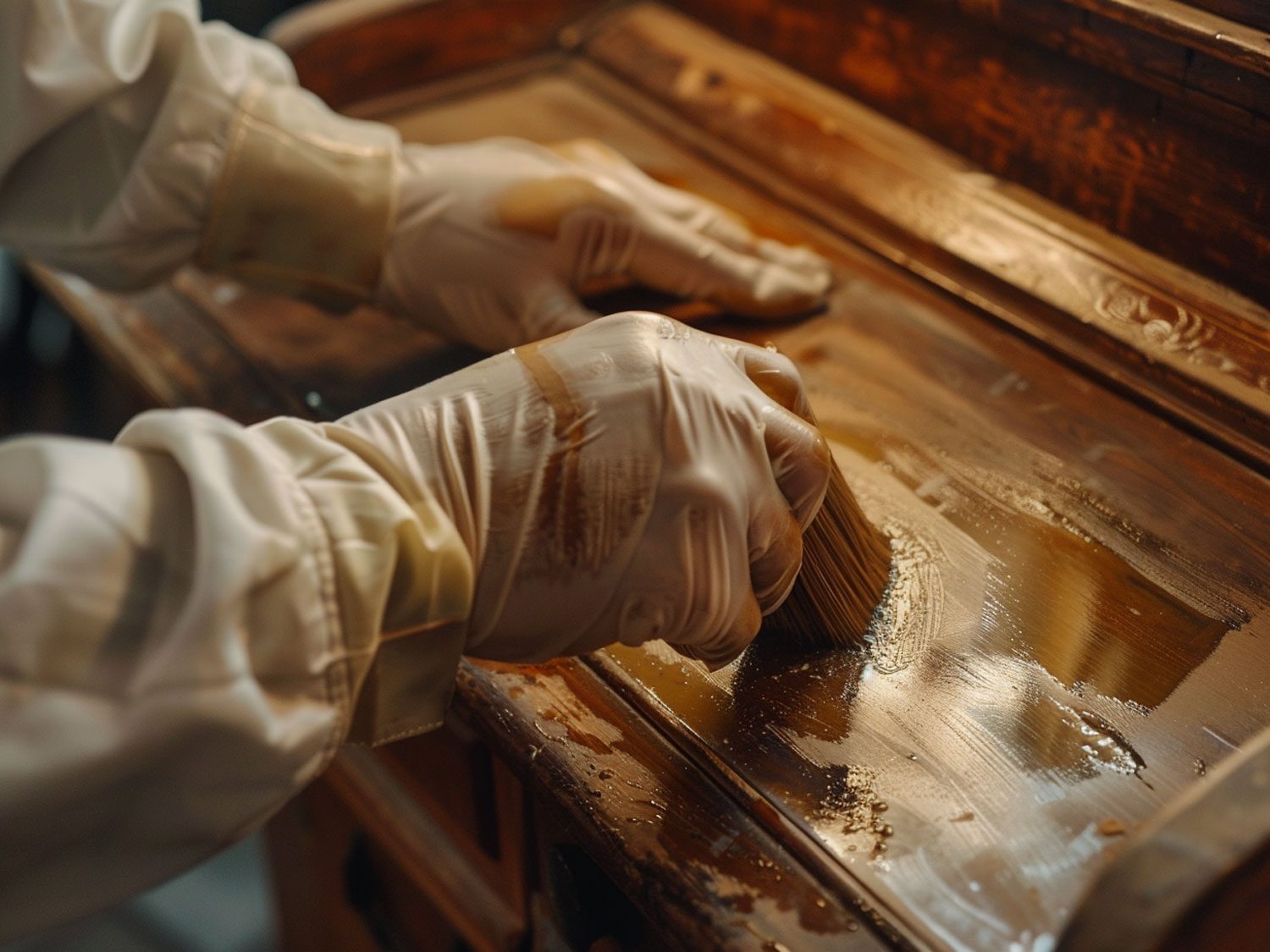 Renowacja drewnianej komody, prace stolarskie przy meblach drewnianych.