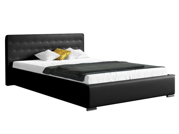 Postel s černým čelem v minimalistickém stylu