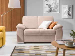 Miniaturka 2 - Sofa 2-osobowa tapicerowana jasną tkaniną do salonu w stylu skandynawskim