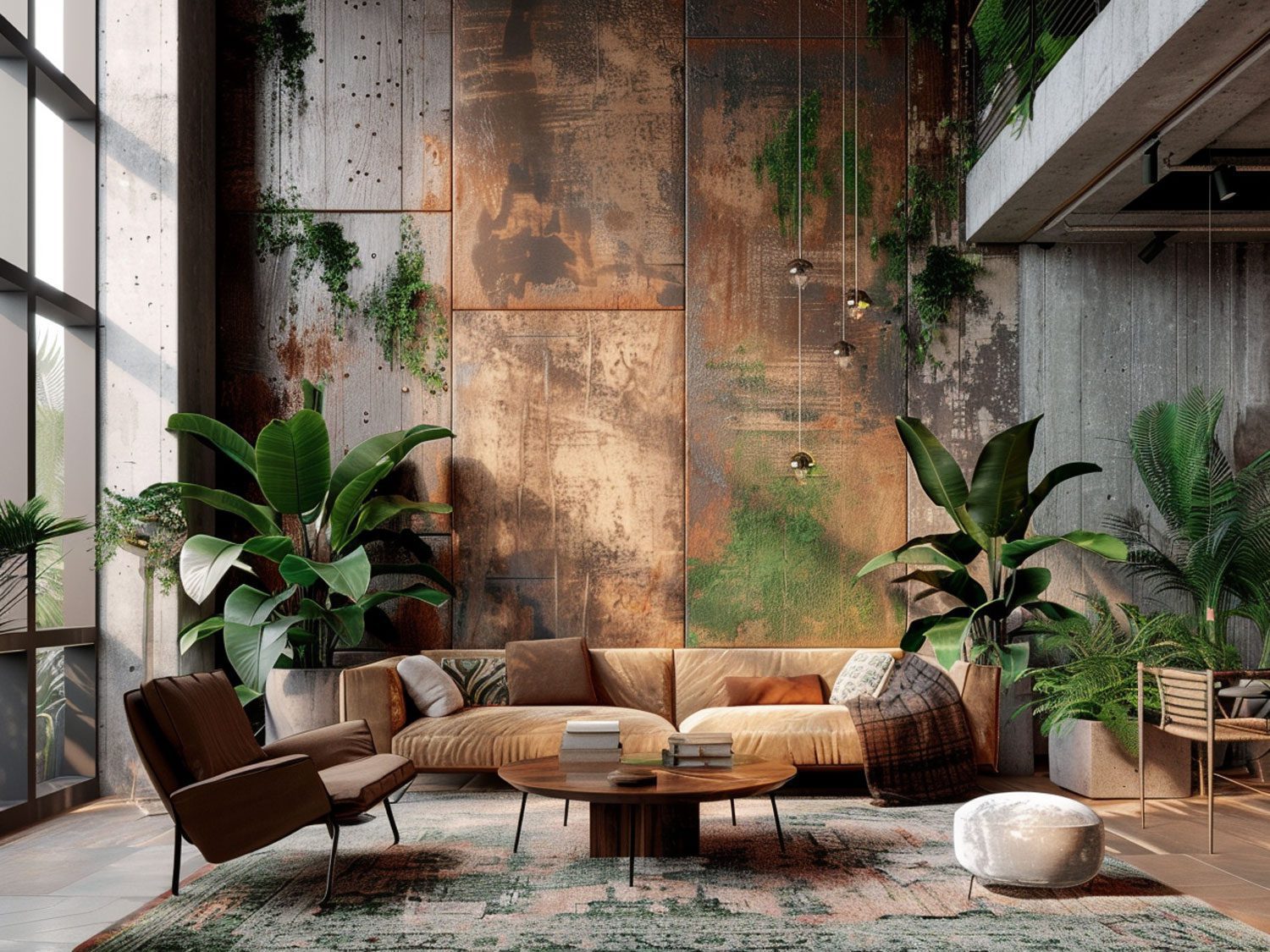 Nowoczesny salon z sofą nastrojowym oświetleniem LED