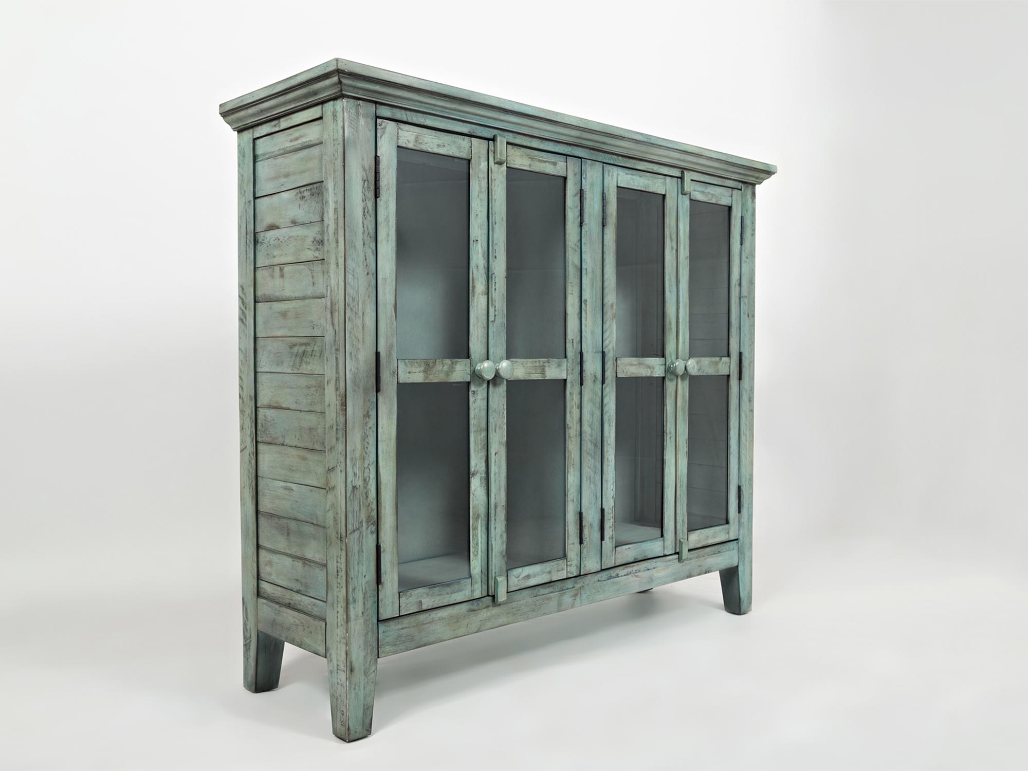 Zielona drewniana witryna