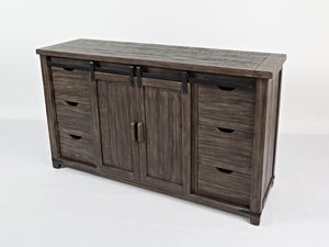Miniatura 2 - Příborník ve stylu rustykalnym s posuvnými dveřmi a kovovými úchyty
