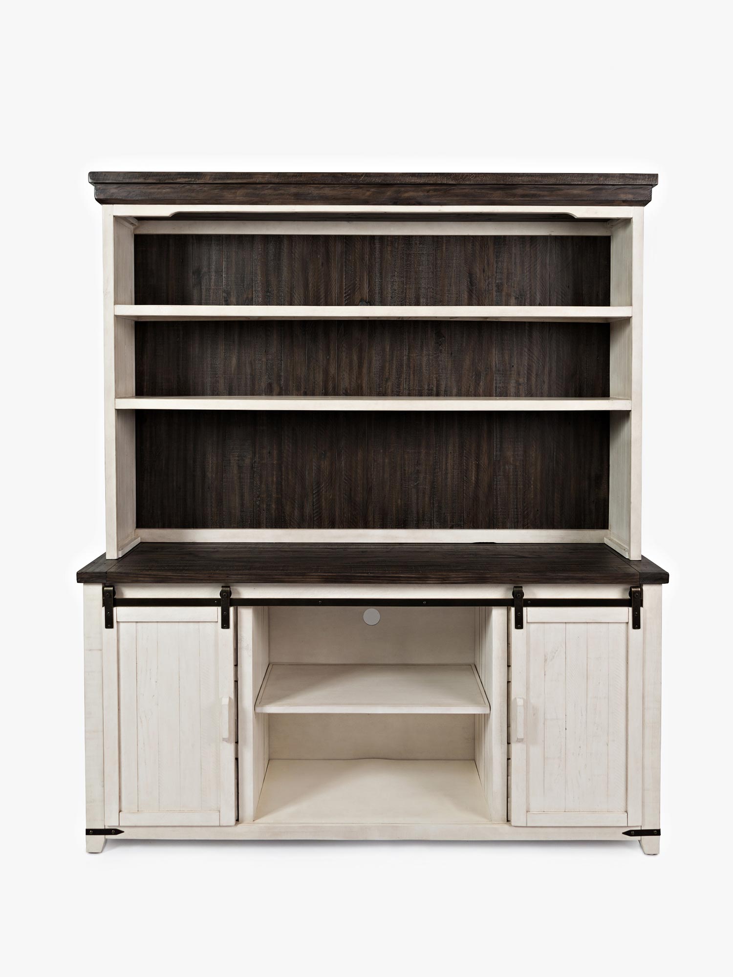 Kredens z półkami i szufladami w stylu loftowym