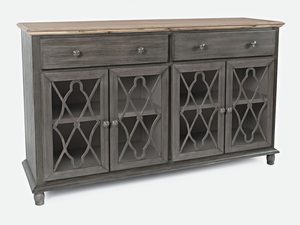 Miniaturka 2 - Elegancka komoda z drewnianym blatem i dekoracyjnymi frontami