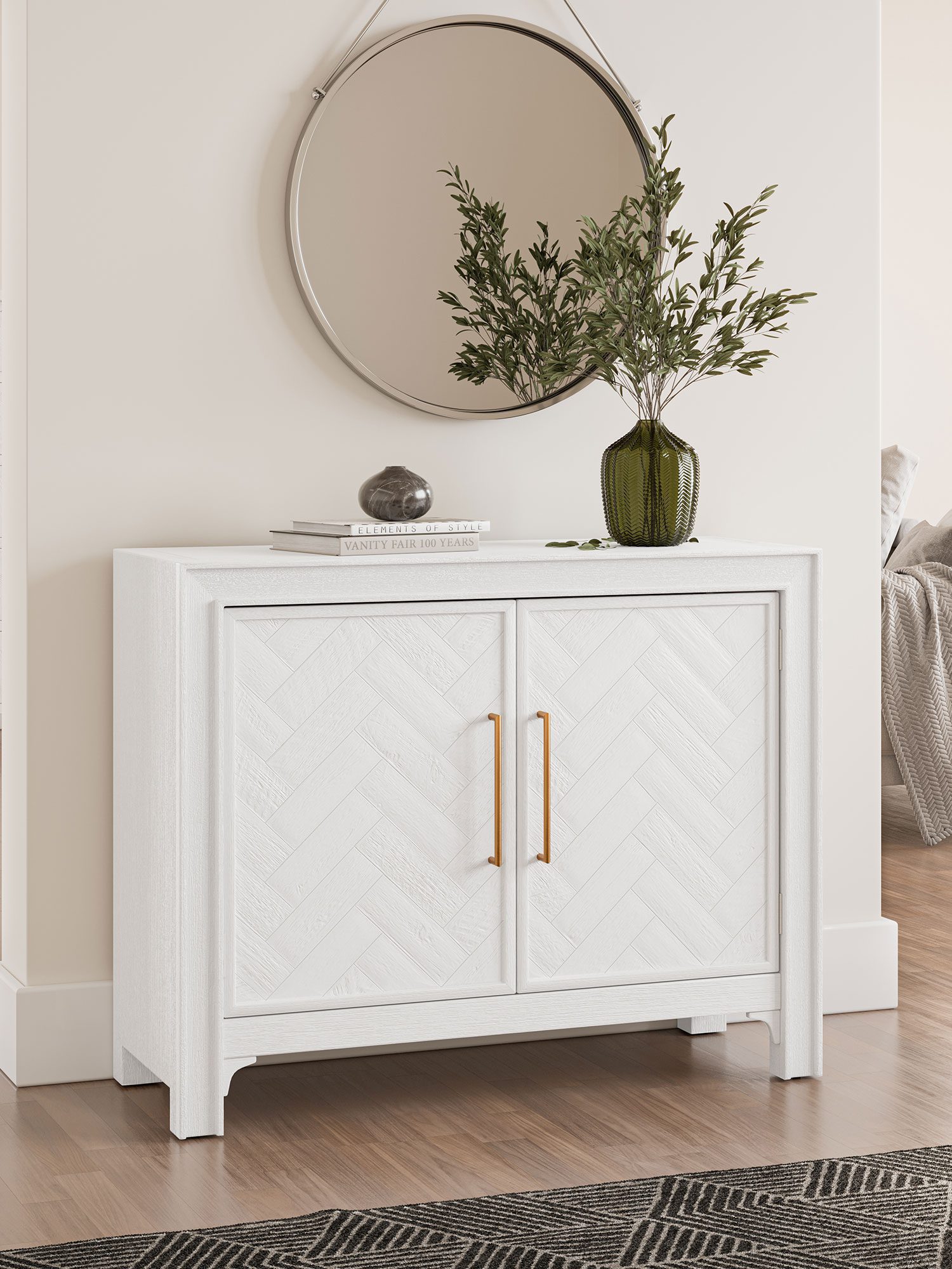 Komoda w stylu glamour w kolorze bieli