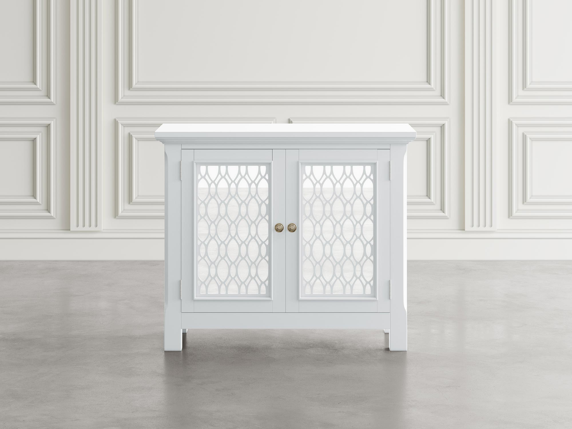 Elegancka biała komoda w angielskim stylu