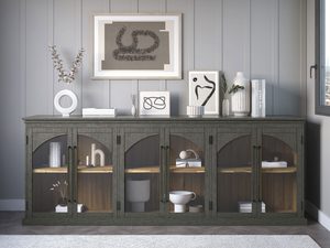 Miniatura 5 - Dřevěná vitrína ve stylu loft s prosklenými dveřmi