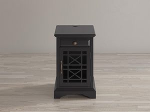 Miniatura 7 - Klasická skříňka nocna v černé barvě z ozdobnymi drzwiczkami