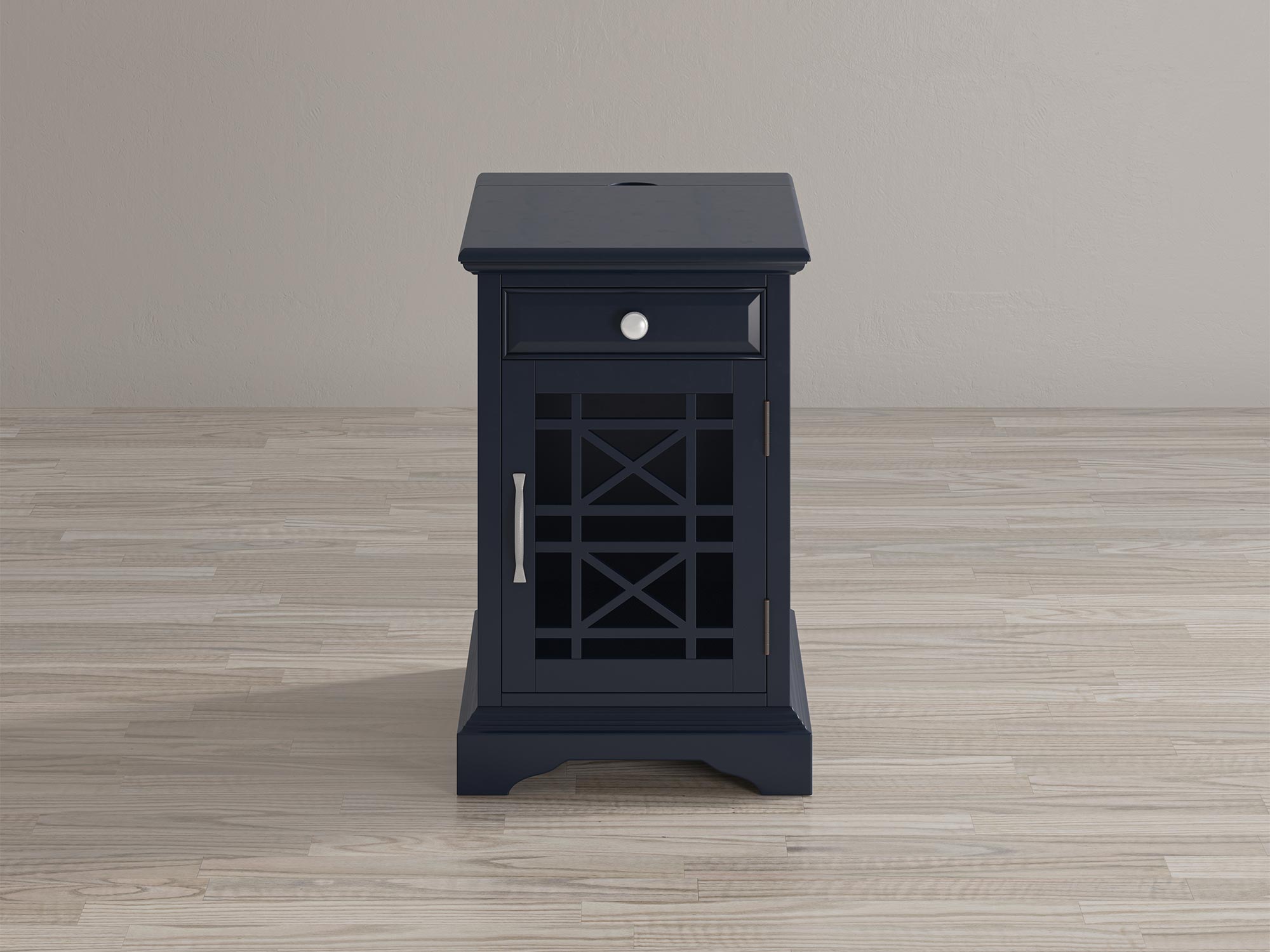 Klasyczna szafka nocna z zamykaną szafką i szufladą