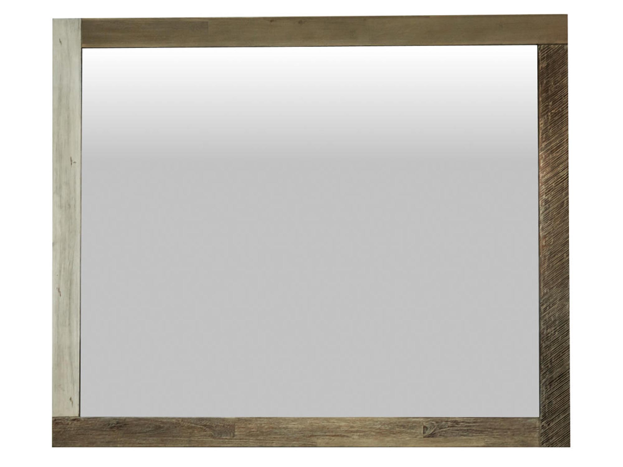 Lustro w drewnianej ramie w stylu industrialnym kolor naturalny