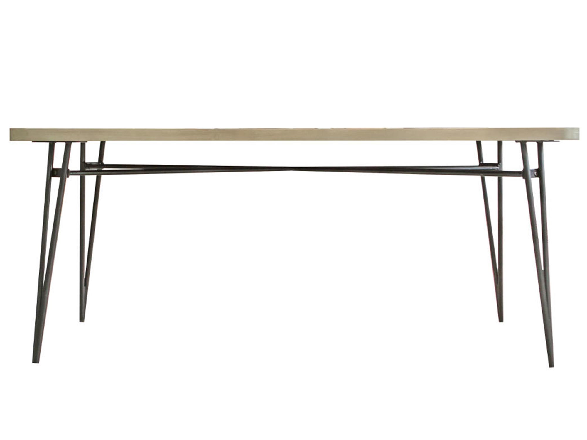 Drewniany stół z dekoracyjnym blatem i metalowymi nogami w stylu industrialnym kolor naturalny