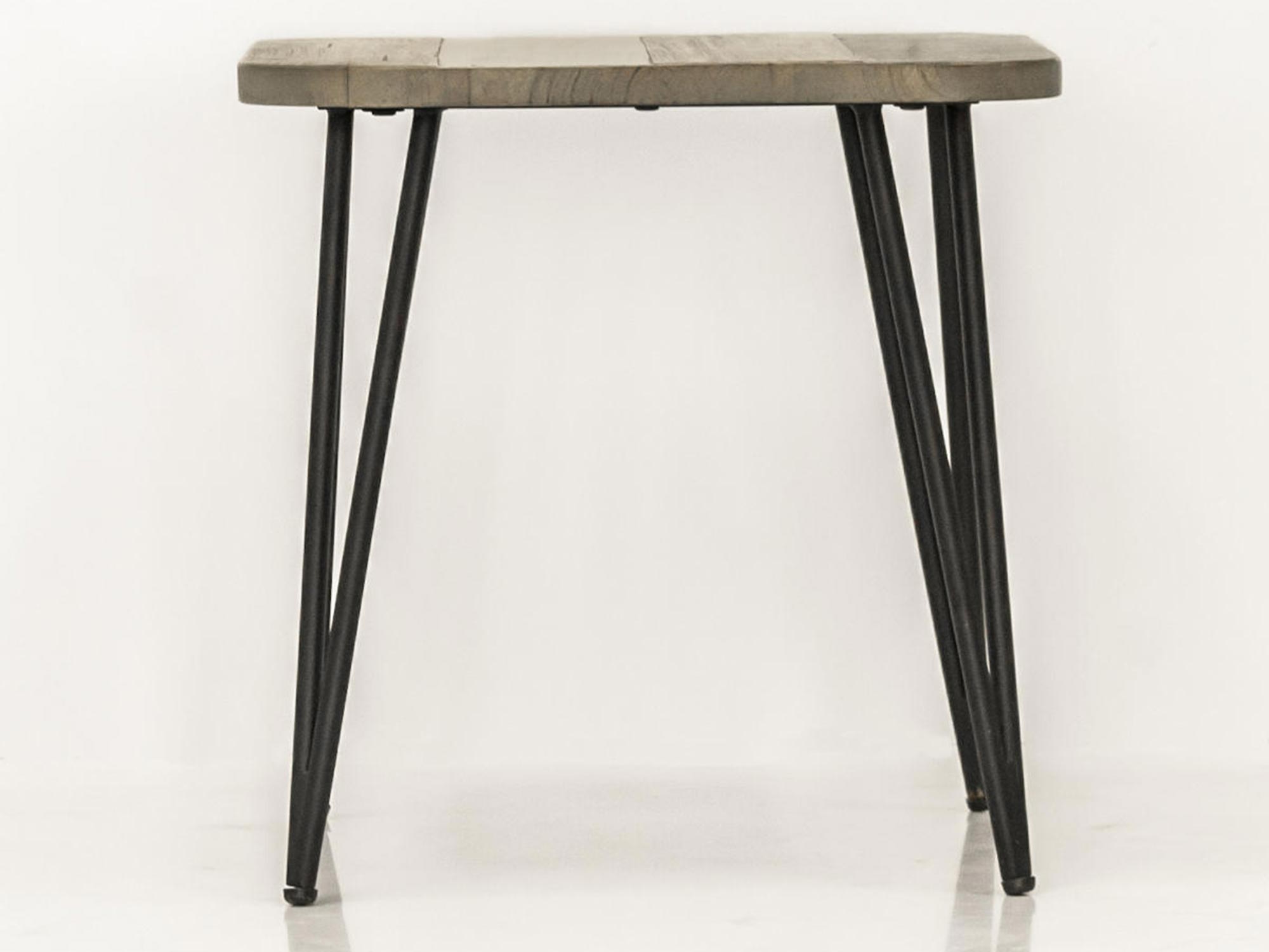 Drewniany stół z metalowymi nogami w stylu industrialnym kolor ciemny brąz