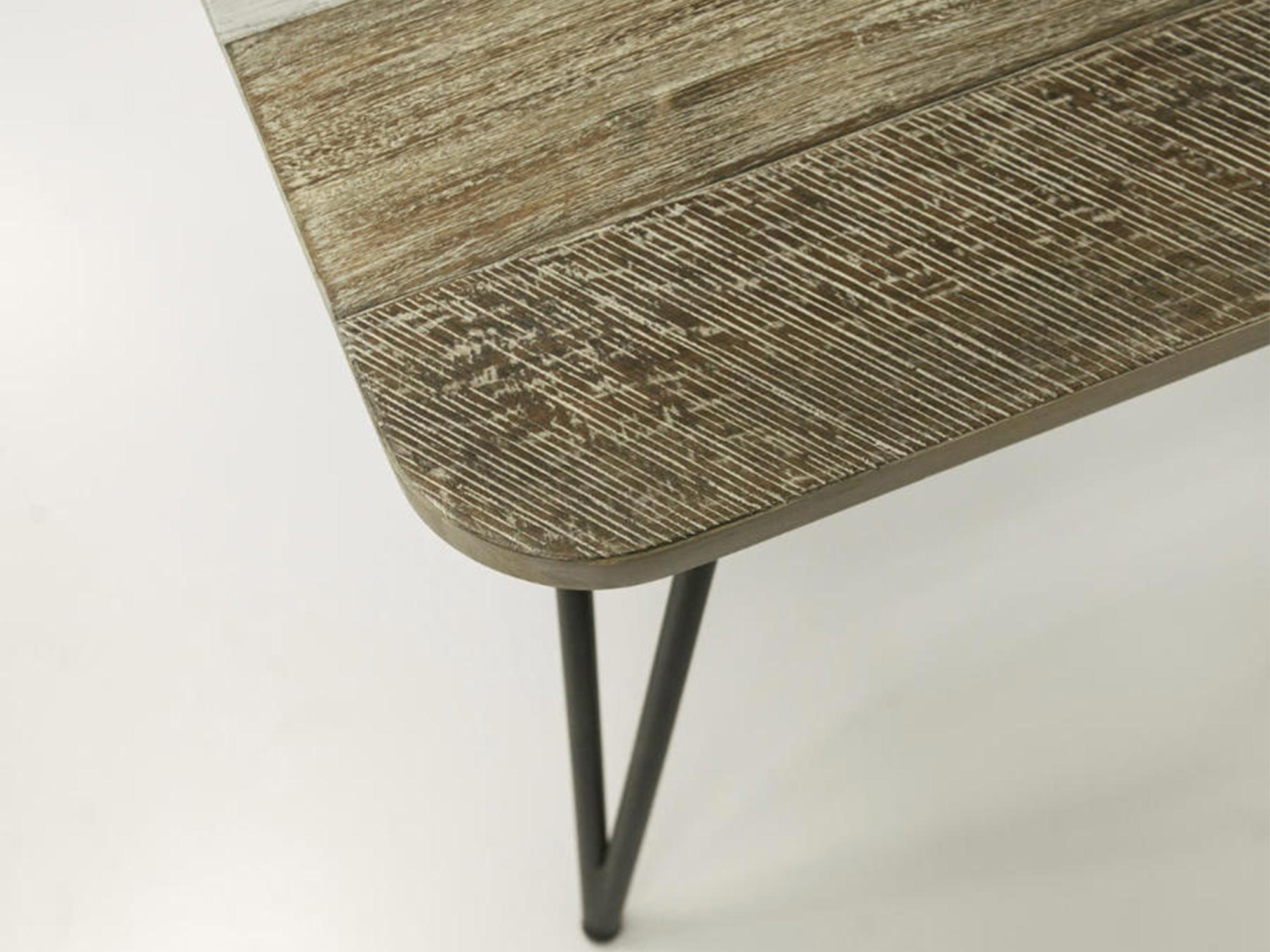 Drewniany stół z metalowymi nogami w stylu industrialnym kolor ciemny brąz