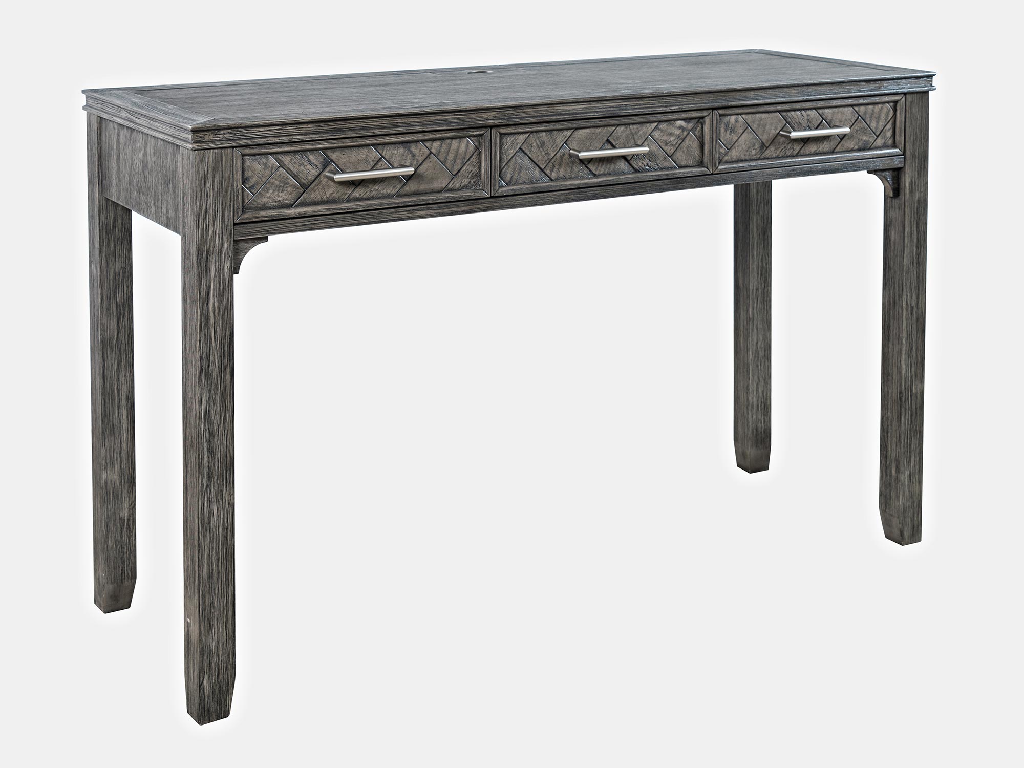 Klasyczne drewniane biurko w stylu rustykalnym kolor ciemnoszary