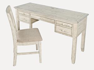 Miniatura 3 - Bílé dřevěné psací stůl z židlí ve stylu rustykalnym do biura