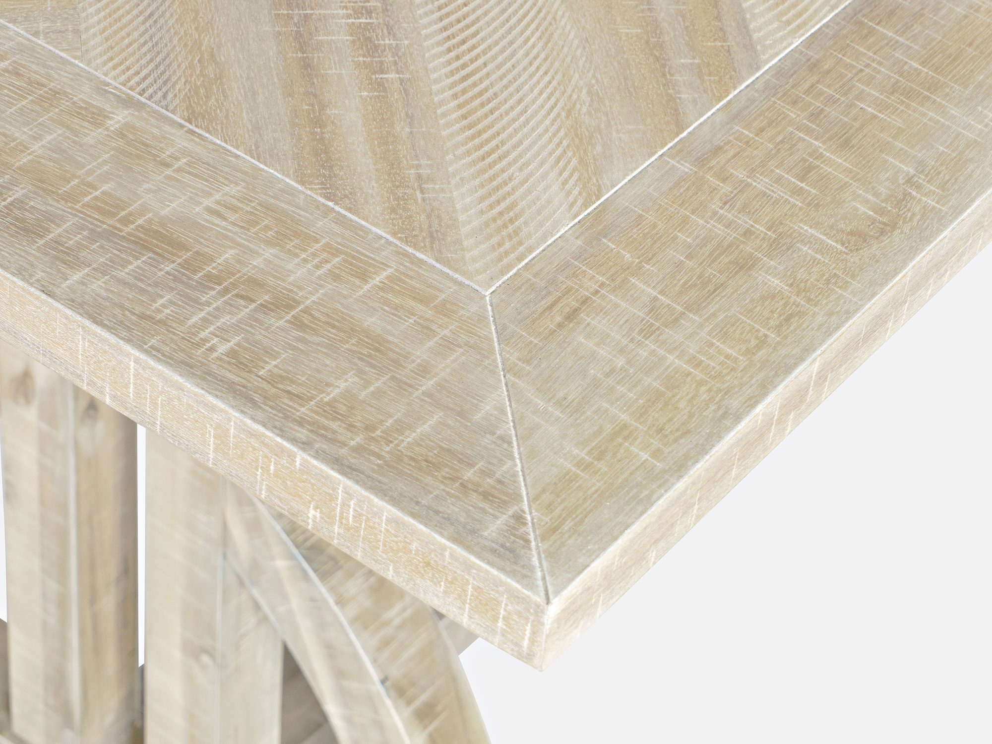 Stół jadalniany z drewnianym blatem i solidną podstawą