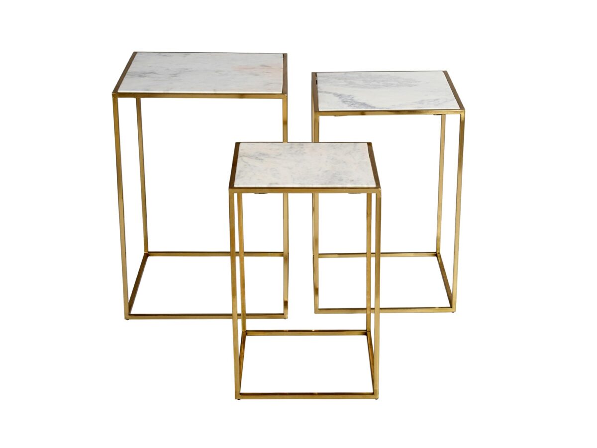 Quadratisches Tisch-Set Marmor gold Avola