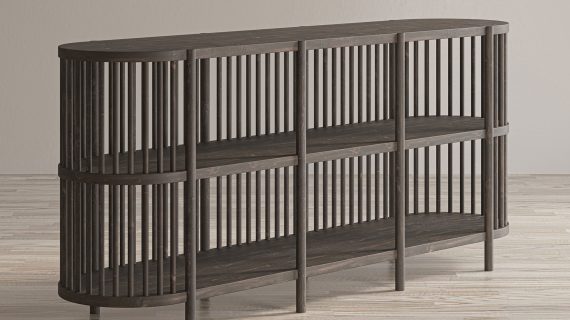 Miniaturka 2 - Drewniany regał w stylu loft z ażurową konstrukcją