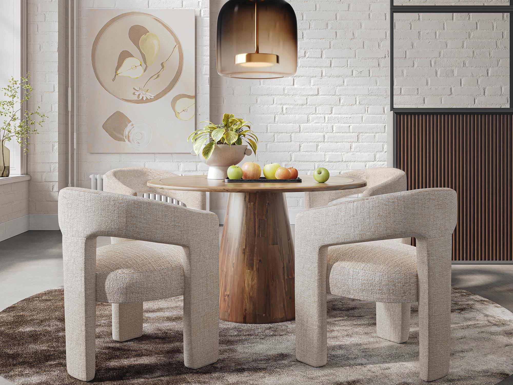 Miękkie krzesło z tapicerką w stylu nowoczesnym do jadalni