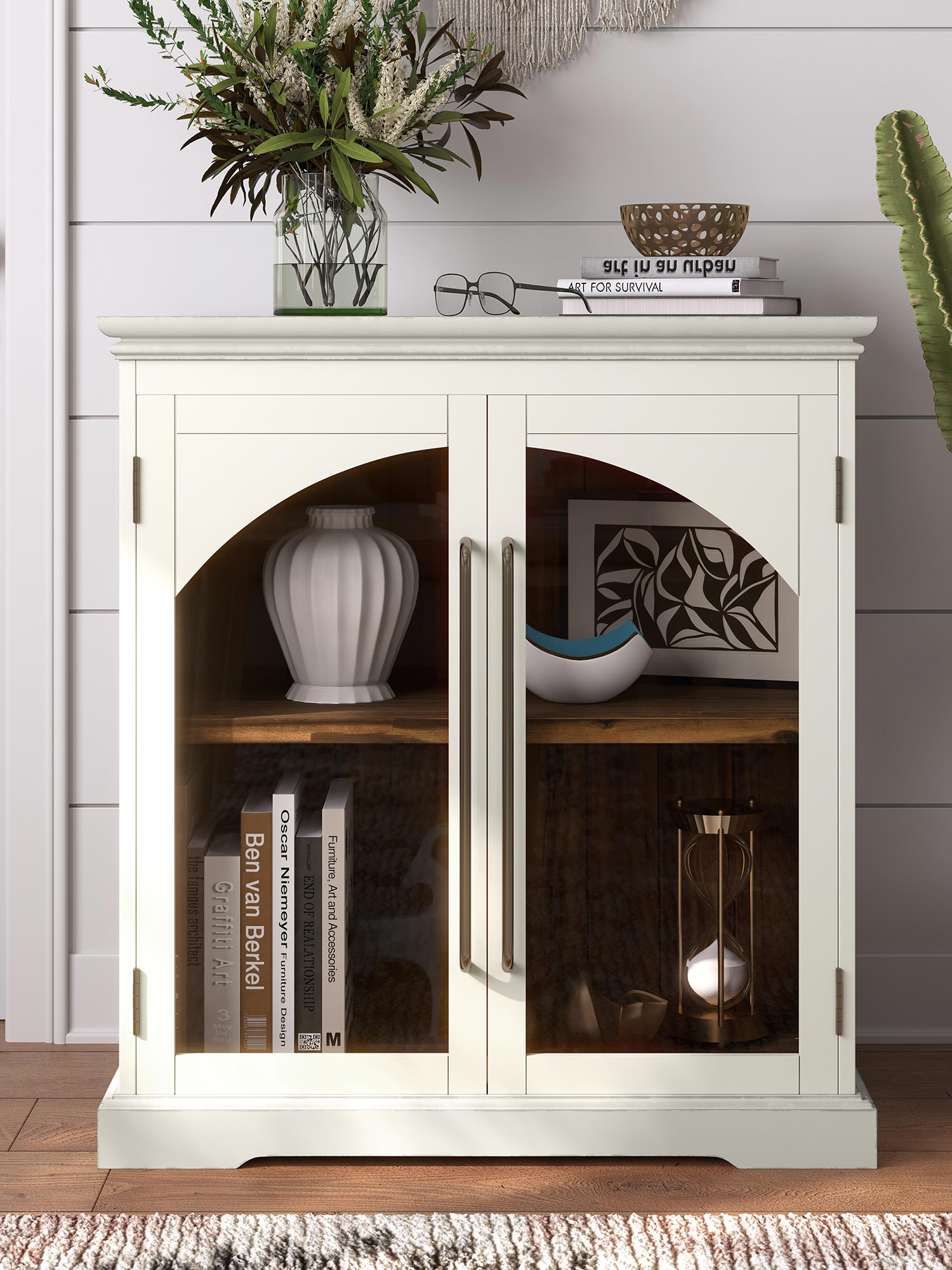 Klasyczna biała komoda z eleganckimi frontami