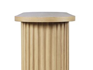Miniaturka 2 - Stolik barowy dębowy z ryflowaną cylindryczną podstawą